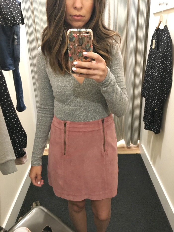 pink velvet skirt