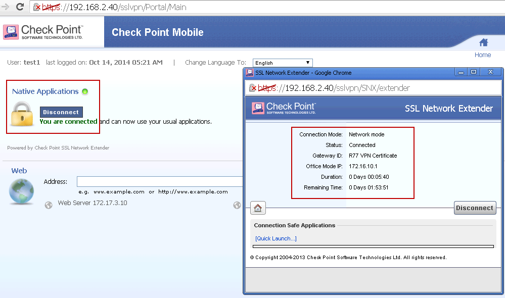 checkpoint vpn client ports used