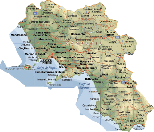 Campania Mappa Cartina Della Citta Mappa Cartina Italia Geografica