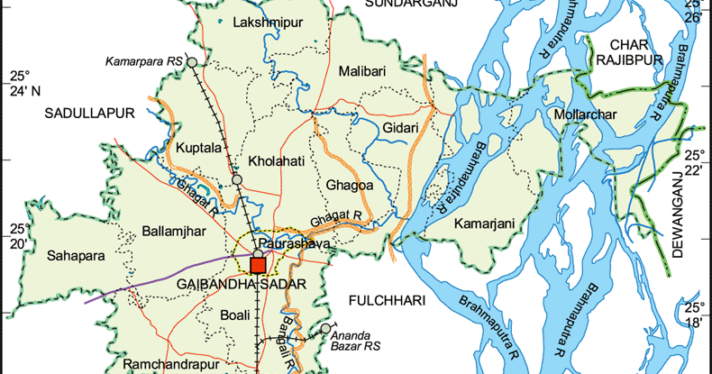 Gaibandha Sadar Upazila Map Maps Of Bangladesh: Gaibandha Sadar Upazila