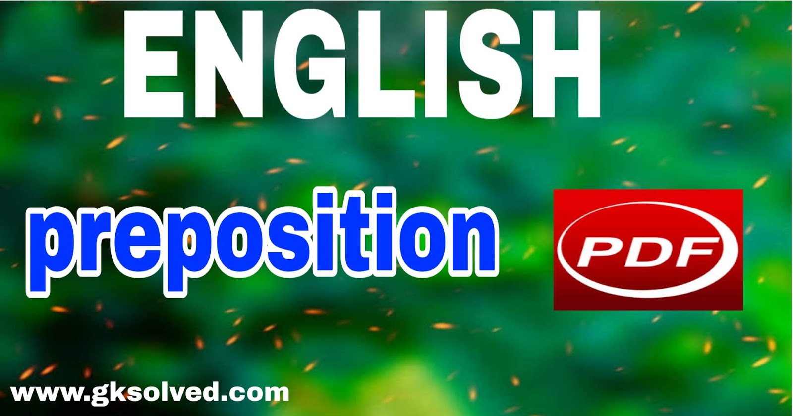ENGLISH GRAMMAR PREPOSITIONS PDF