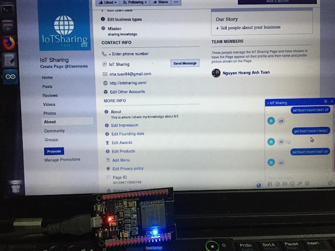 Demo 40: Create a Facebook Messenger chat bot for monitoring and controlling home devices using Raspberry/Orange Pi and ESP32/8266