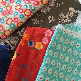 Kimono Daisy cotton fabric scraps plus more Kimono Daisy cotton fabric scraps plus more