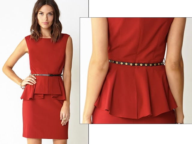 Red peplum dress, Forever21
