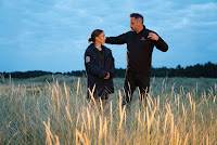 Natalie Portman and Alex Garland on the set of Annihilation