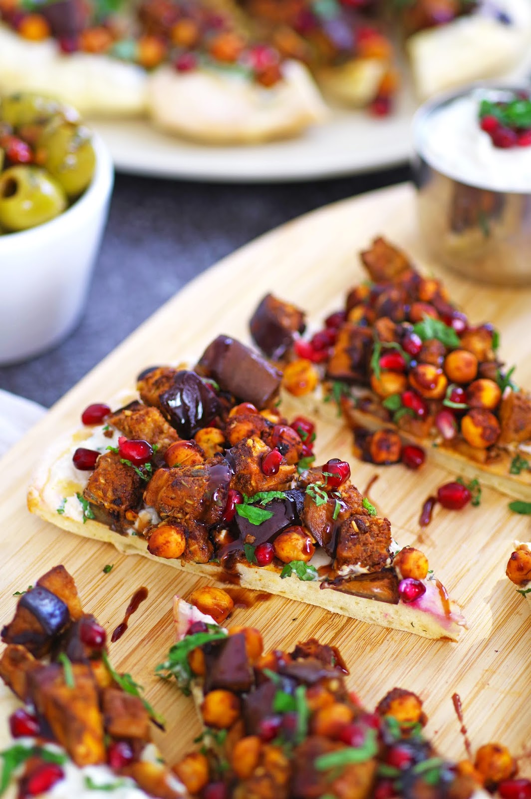 Spiced Aubergine Flatbread Euphoric Vegan