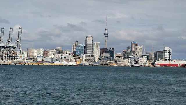 Downtown Auckland skyline viewed from the Devonport Ferry