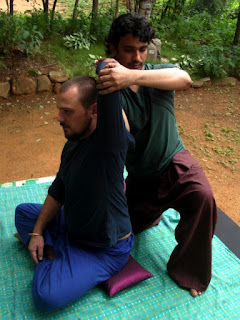 Thai Massage with Client in seated postion
