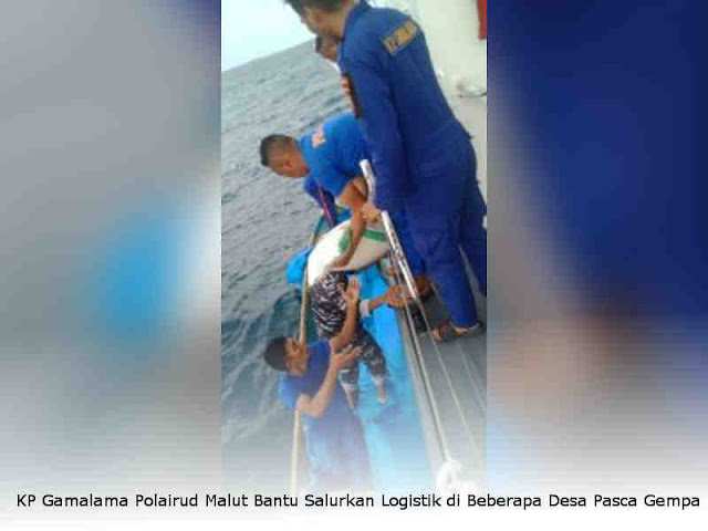 KP Gamalama Polairud Malut Bantu Salurkan Logistik di Beberapa Desa Pasca Gempa Halsel KP Gamalama Polairud Malut Bantu Salurkan Logistik di Beberapa Desa Pasca Gempa Halsel