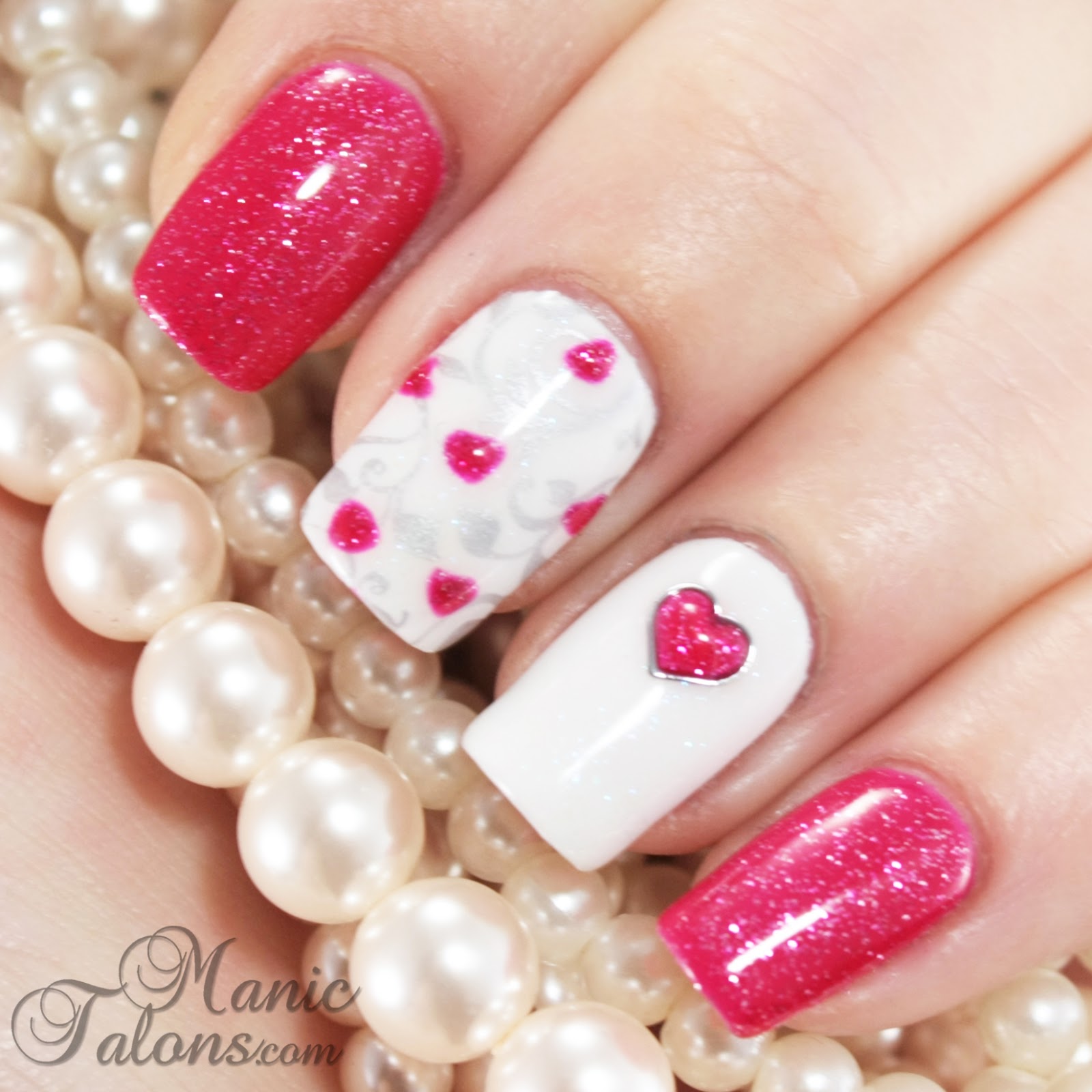 Manic Talons Nail Design Valentine's Day nails with Red Carpet Manicure