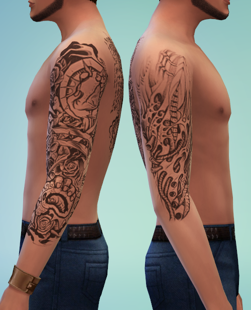 My Sims 4 Blog Sleeve And Back Tattoos By Simovee