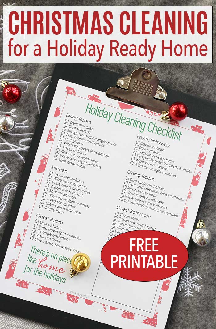 free printable christmas cleaning checklist for a holiday holiday home cleaning