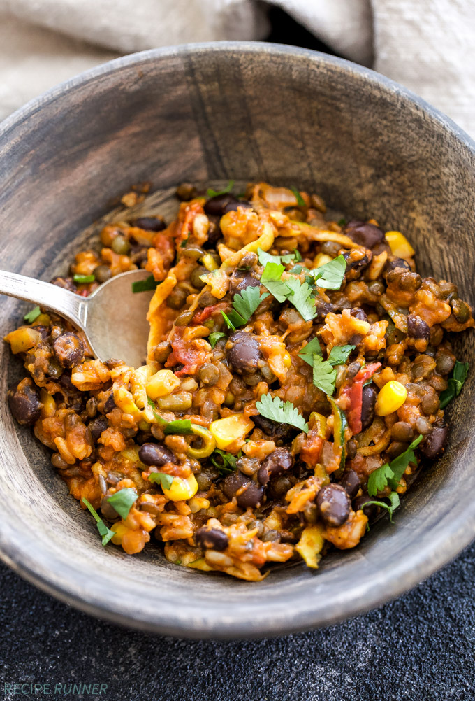 ONE POT CHEESY MEXICAN LENTILS, BLACK BEANS AND RICE | RECIPE FOR YOU