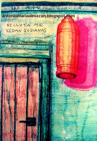 Interior cuartelero 63x49.Técnica mixta