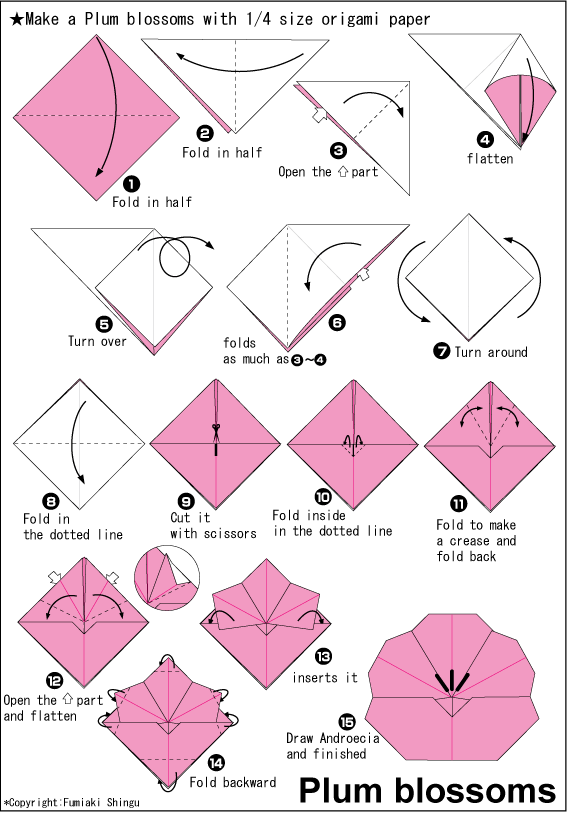 Cara Membuat Origami  Bunga Plum Korea Cara Membuat 