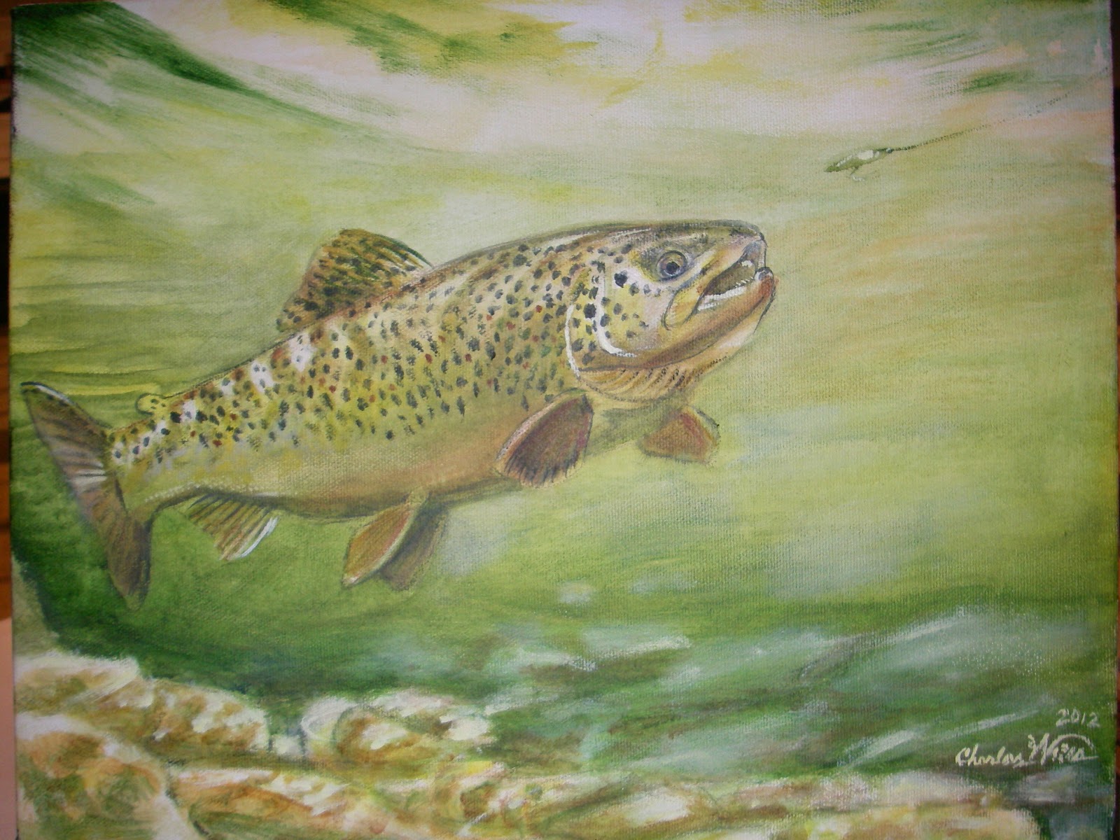 CHARLES WEISS ART Trout Unlimited Canada Acrylic Painting Donation