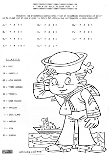 Tablas de multiplicar: fichas para colorear y jugar - Aula de Elena