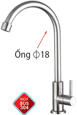 148k - Vòi Rửa Chén Lạnh Ống Phi 18 INOX 304 cao cấp TN-700 giá sỉ và lẻ rẻ nhất 148k - Vòi Rửa Chén Lạnh Ống Phi 18 INOX 304 cao cấp TN-700 giá sỉ và lẻ rẻ nhất