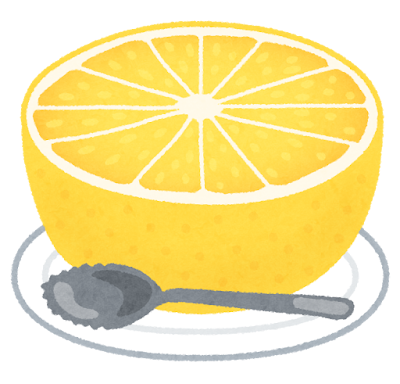 半分に切られたグレープフルーツのイラスト