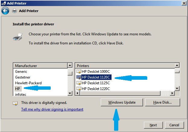 deskjet 1220c win xp