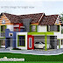 Colorful Kerala home design in 2600 sq-feet
