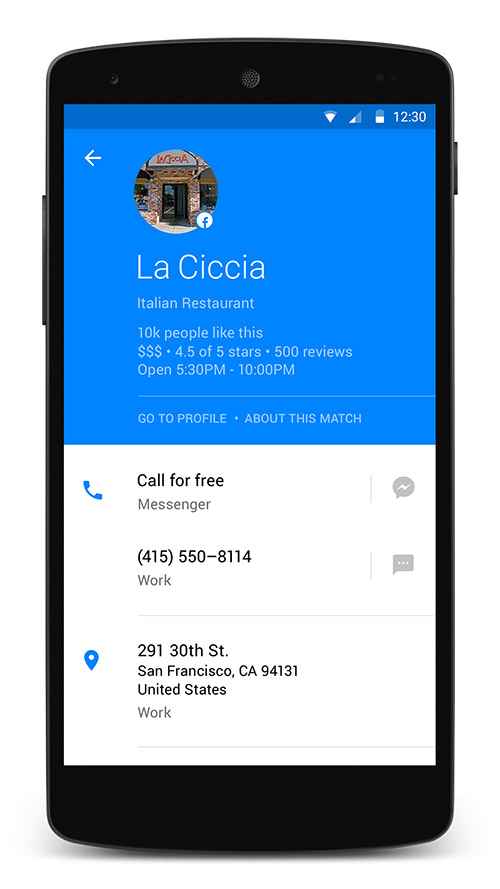 Search for businesses with hello app