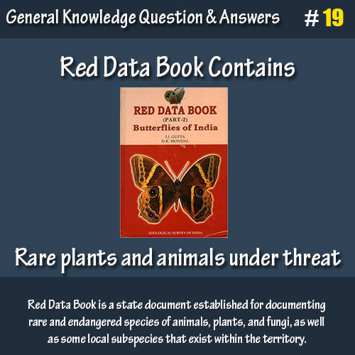 Red Data Book Contains: