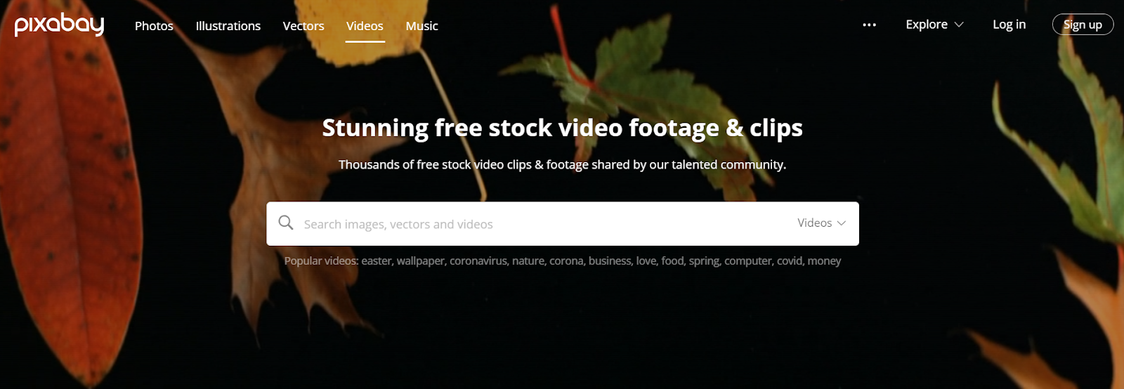 free stock video webiste is pixabay