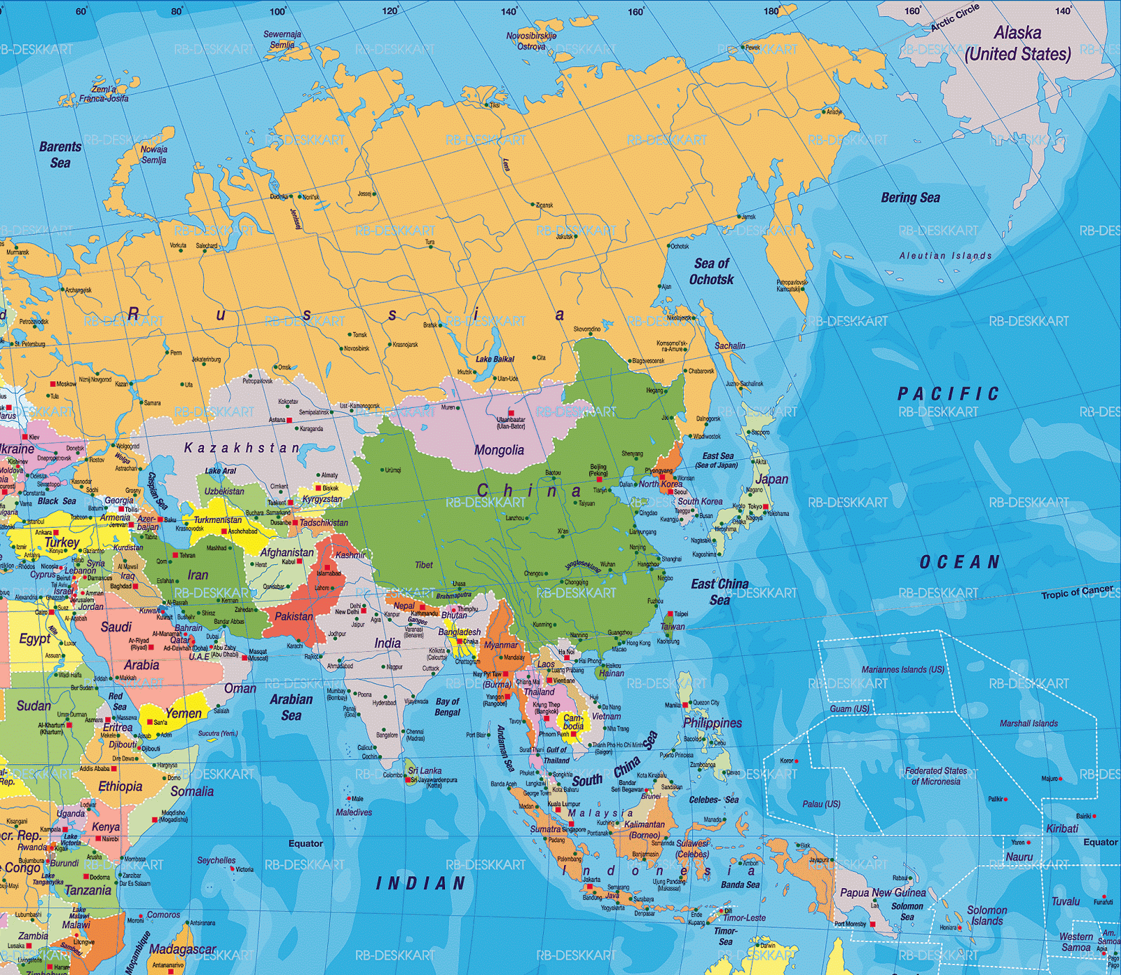 Information and thrill: Asia maps.