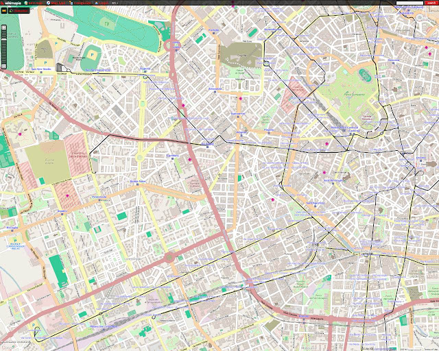 map west of Milan from San Cristoforo station and Tram 14 to San Siro Stadium beyond external ring road Openstreetmap