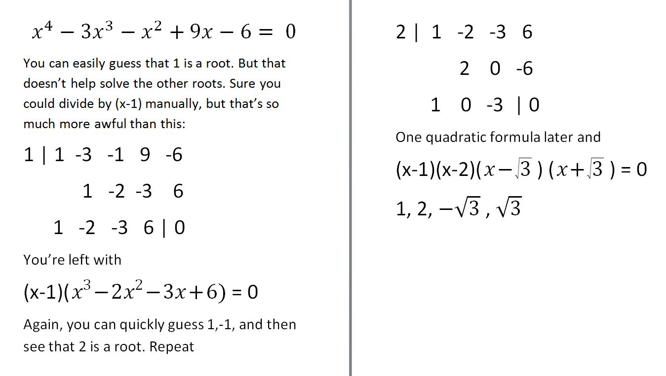 Synthetic Division Rules