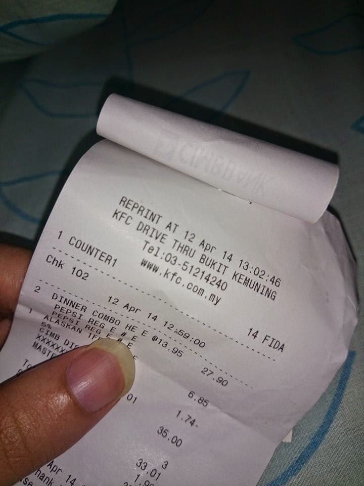 Fish Burger KFC Kota Kemuning Berulat