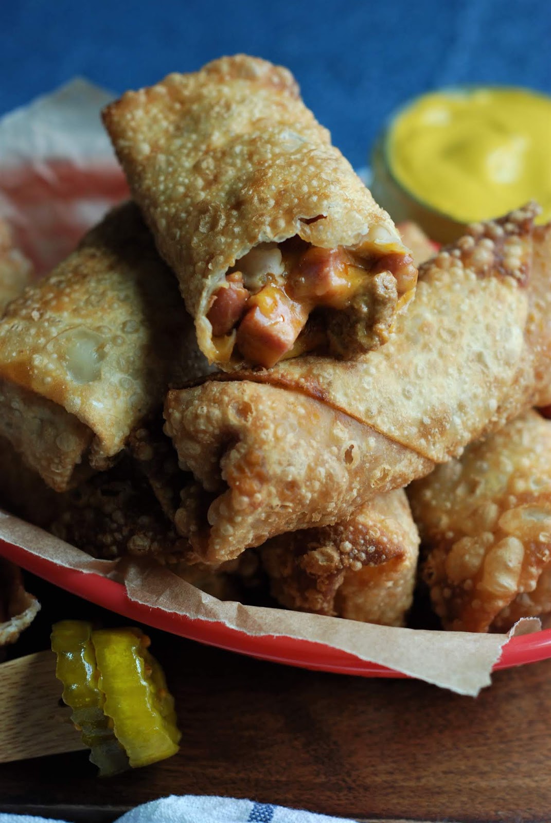 Fleur DeLectable Chili Cheese Dog Egg Rolls