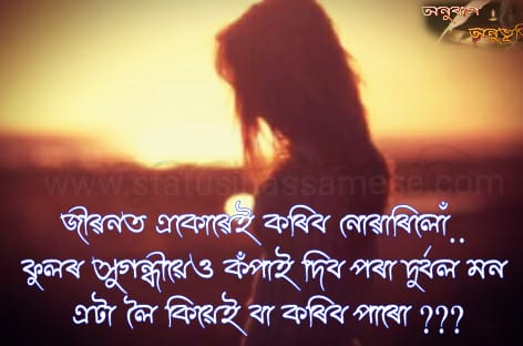 Assamese Sad Status Image | জীৱনত একোৱেই কৰিব নোৱাৰিলোঁ..