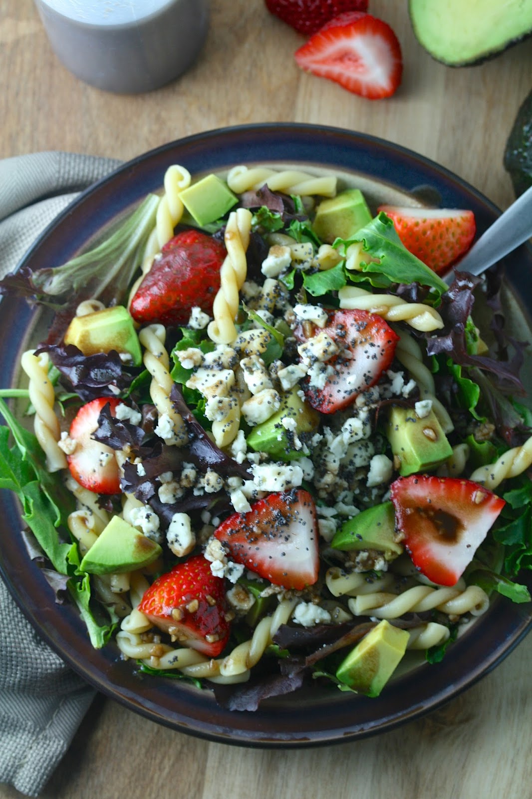 Oregon Transplant Strawberry & Avocado Pasta Salad