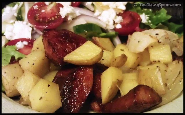 Recipe For Roasted Kielbasa Sausage, Potatoes and Onions