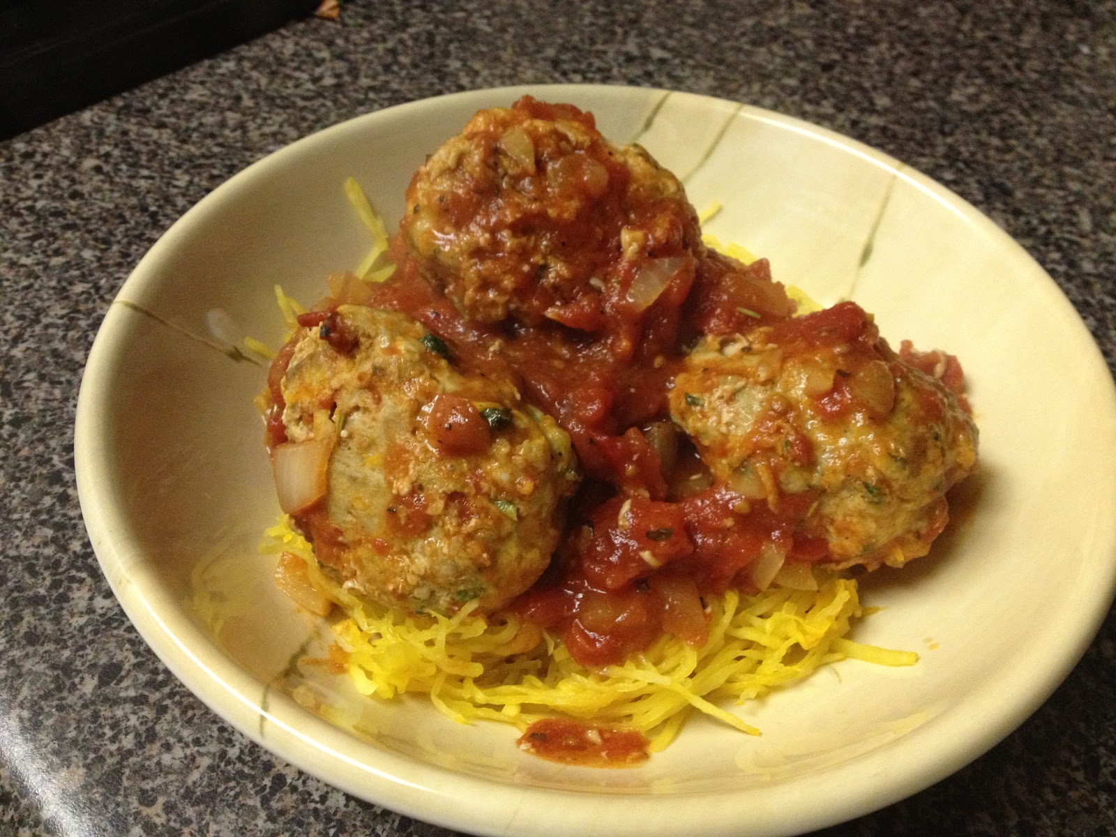 What Holly's Cooking Turkey Meatballs, Spicy Tomato Sauce, and Spaghetti Squash!