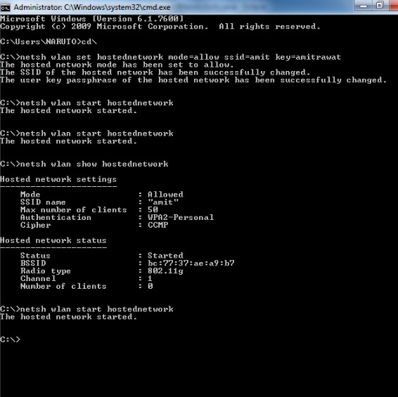 ProgrammingCodeTech: Create Hotspot with Command Prompt.