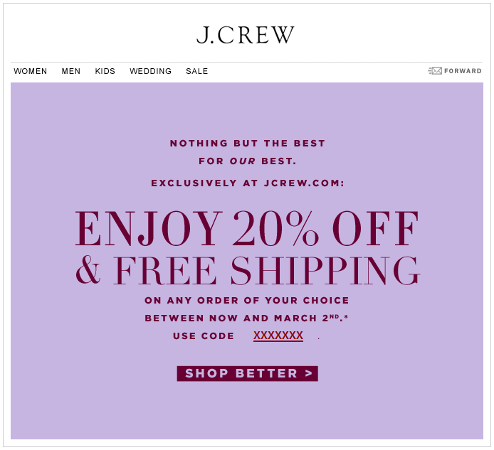 J.Crew Aficionada Special Treatment 20 Off & Free Shipping at