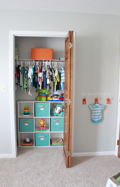 Organizing nursery closet