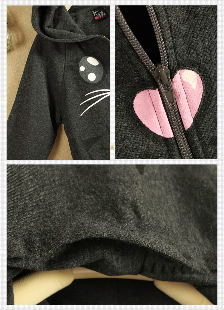 Jaket Grey Cat hoodie