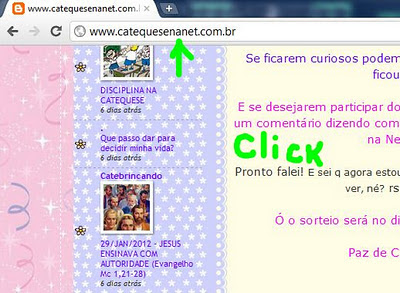 Click na área amarela fora dos links.