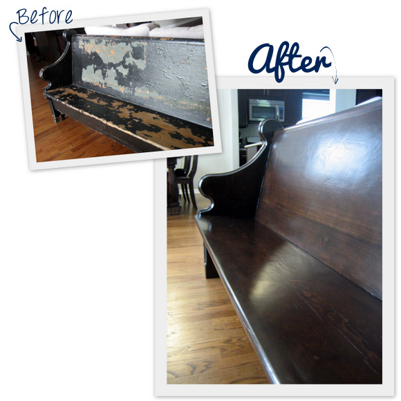 Our new church pew: before and after the restoration work | DIY Playbook