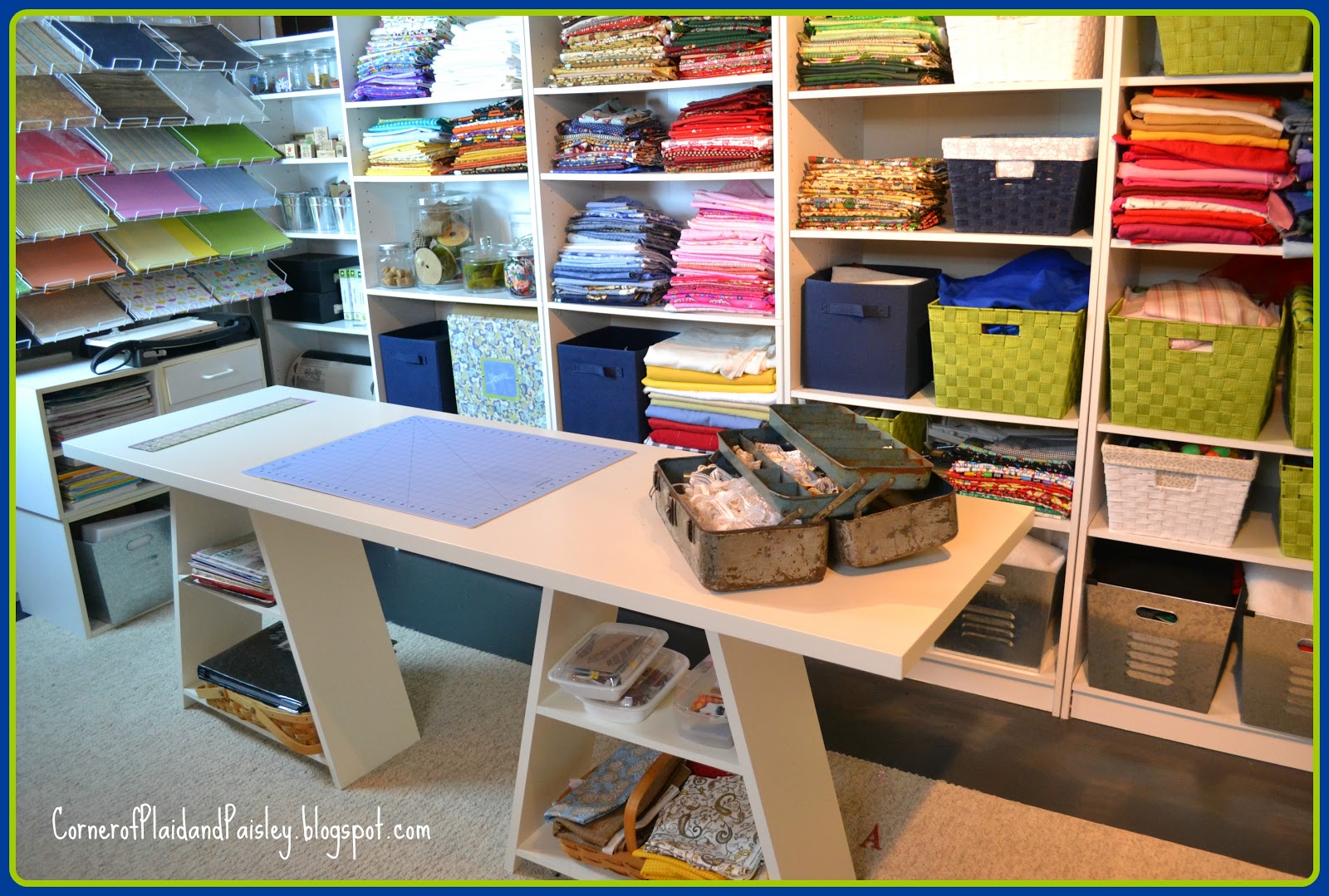 Craft Room Tour Corner of Plaid and Paisley