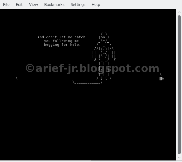 linux-command, star wars, cli, command line interface, linux, slackware, ubuntu, terminal, konsole, ASCII, arief-jr.blogspot.com