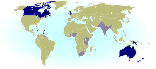 Map of the Commonwealth Realms - independent countries that share the British monarchy.