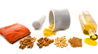 salmon, walnuts, almonds, pine nuts, olive oil and fish oil capsules