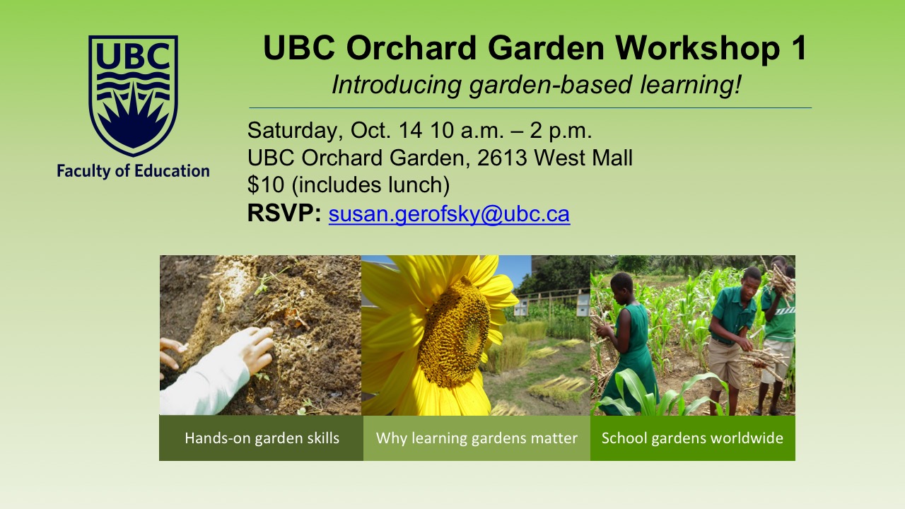 The Orchard Garden Orchard Garden 2017 18 Workshop 1 October 14