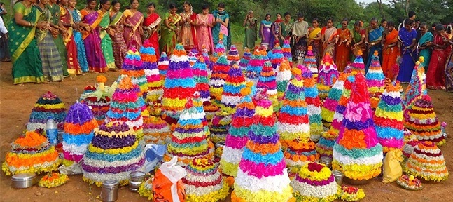 Image result for finale of Bathukamma, the festival of flowers