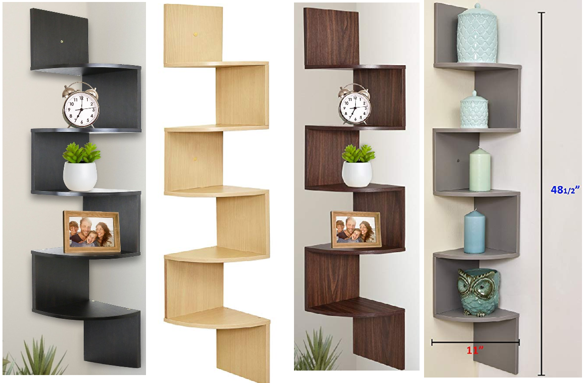 Greenco 5Tier Wall Mount Corner Shelves 15.29 + Free Shipping With